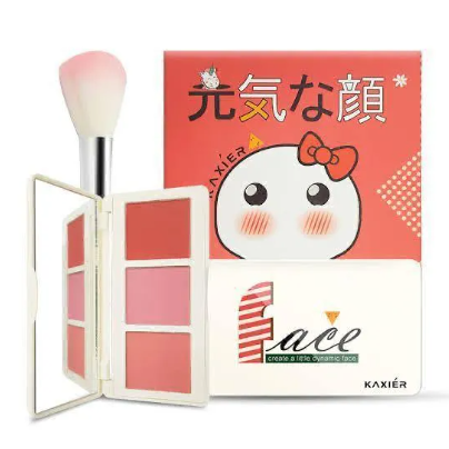 Blusher palette 3 in 1 with brush gift pack