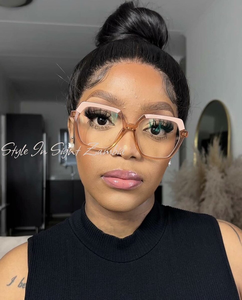 Image glasses, in glossy frame, for work at the computer and telephone with protection against screen radiation