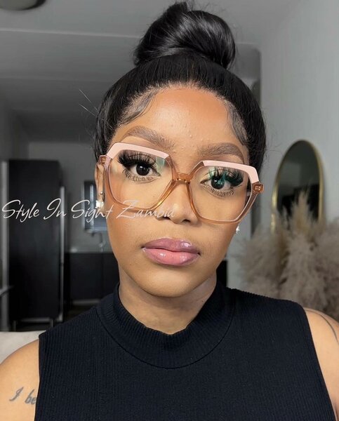 Image glasses, in glossy frame, for work at the computer and telephone with protection against screen radiation