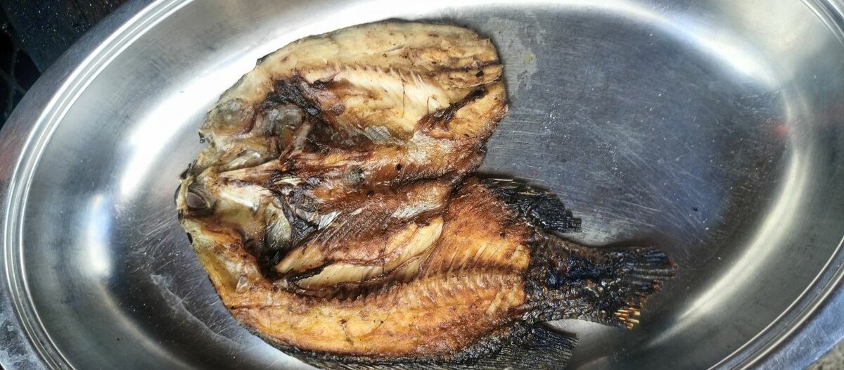Charcoal grilled fresh fish
