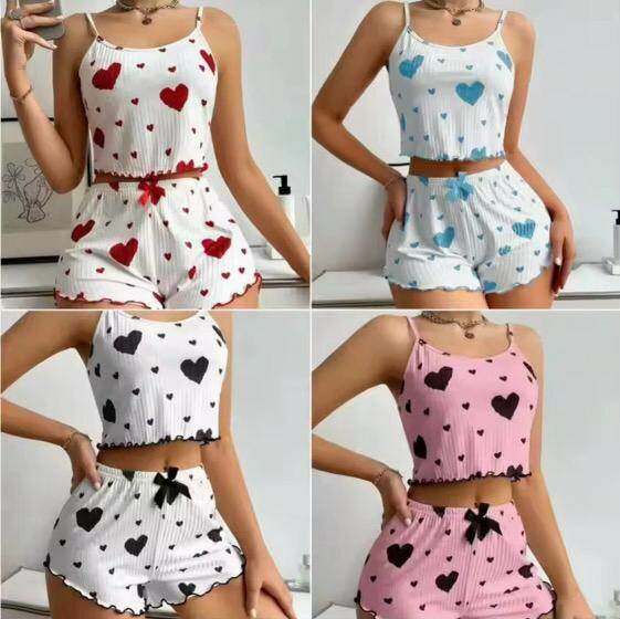 Ensemble pyjama cœur femme