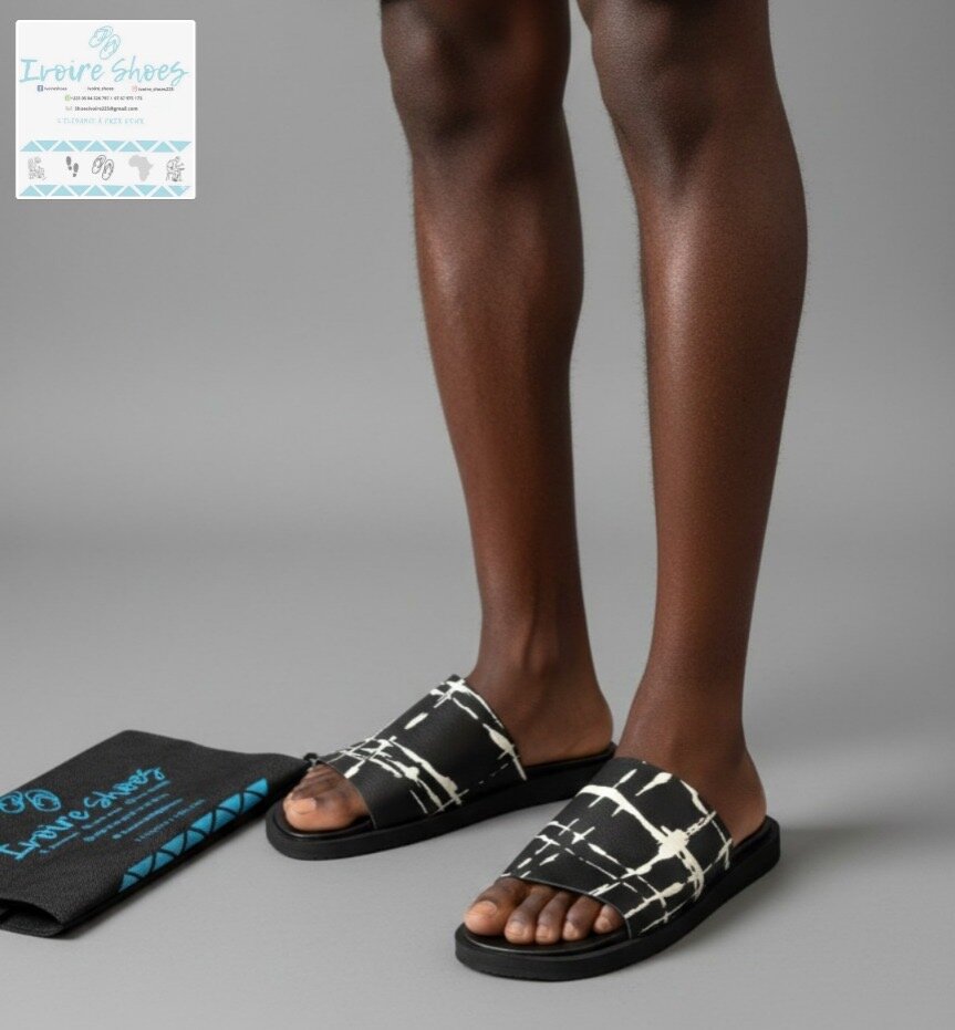 Claquettes Noires Ivoire Shoes