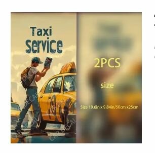 Autocollants Taxi Service 2pcs
