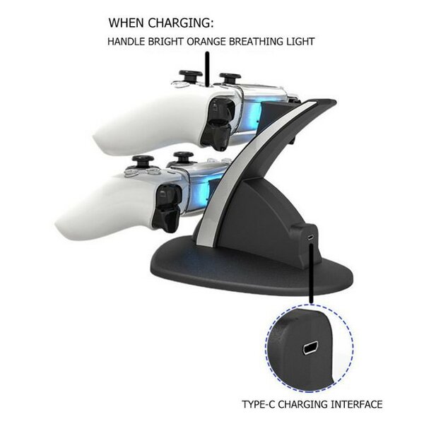 PS5 Dual Fast Controller Charger Stand Wireless Charging