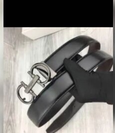 leather belt with small double aa buckle originalfor men and women