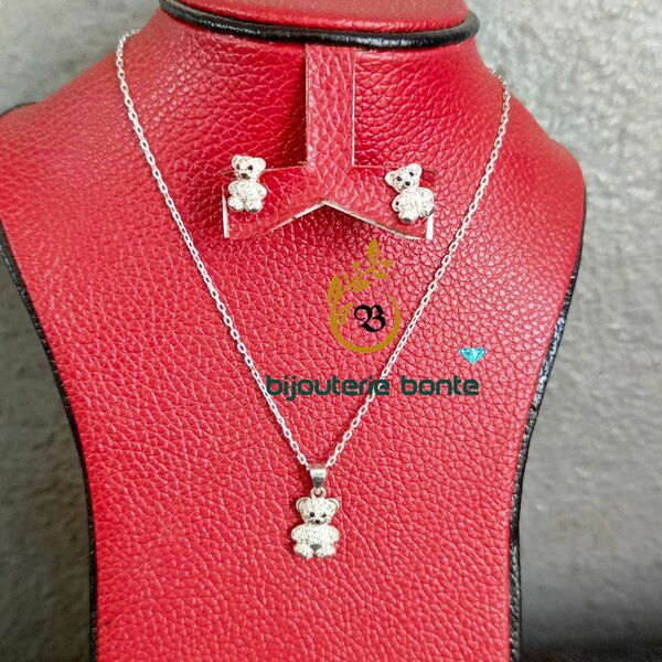 Set bijoux ours argent