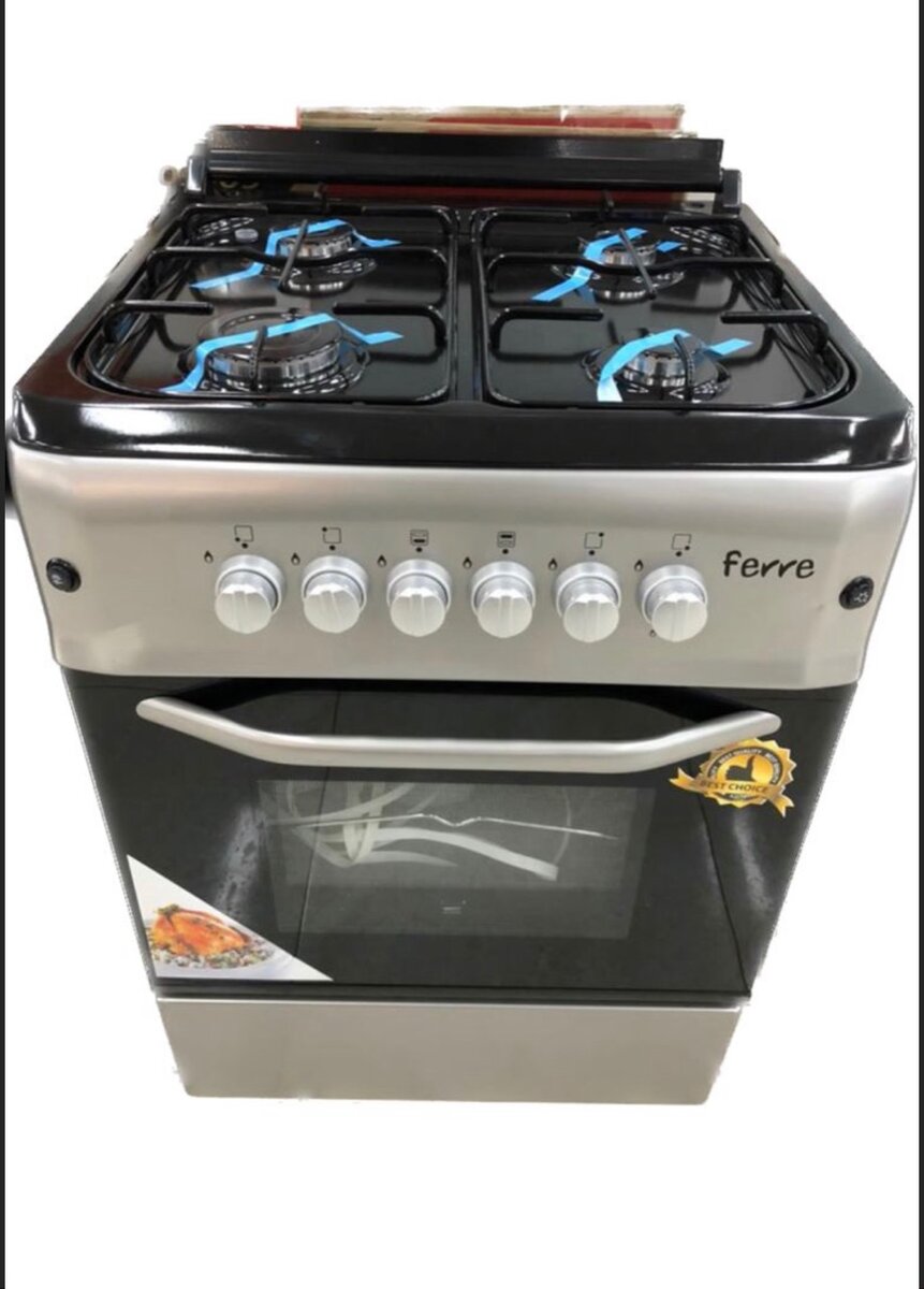 Volcano Ferre 60×60 4 Burner Gas Cooker Oven Grill -Silver