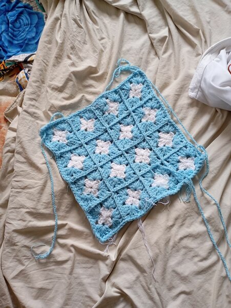 Débardeur Crochet Bleu et Blanc
