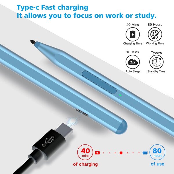 Stylet Rechargeable Type-C pour Surface