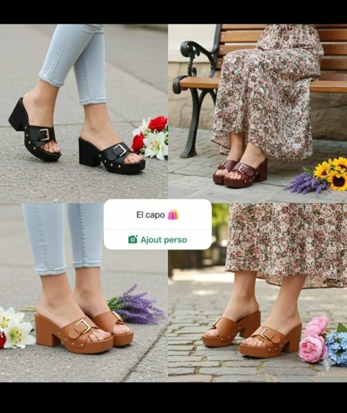 Sandales à talon épais avec boucle