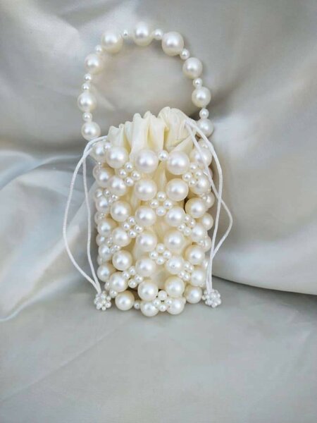 Beaded pearl bag