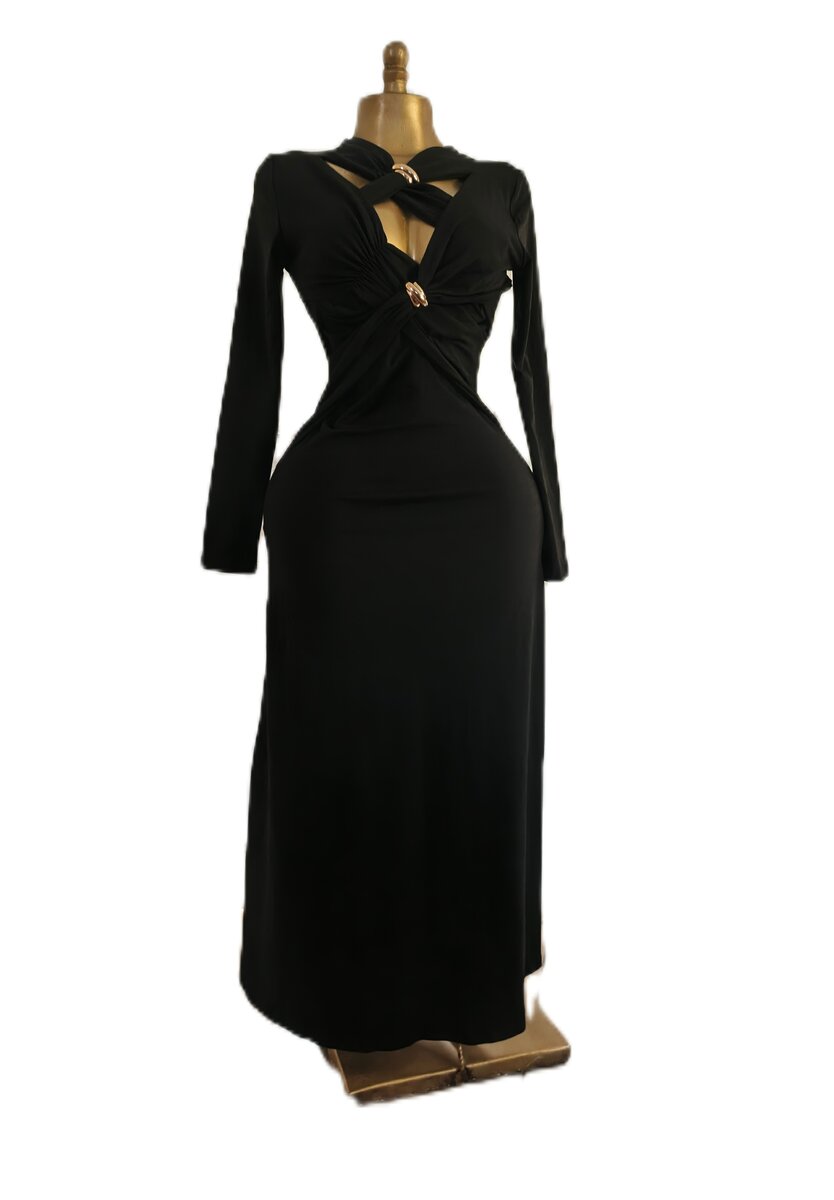 Robe Noire Élégante Shein