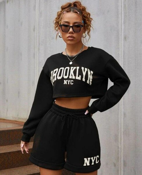 Ensemble sweat NYC et shorts pour femme