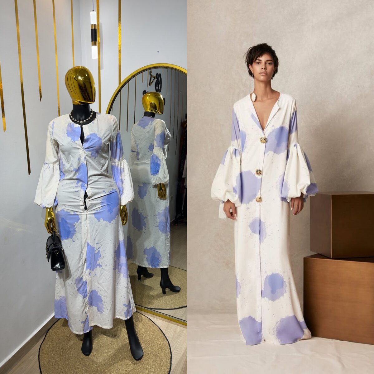 Robe longue élégante à motifs