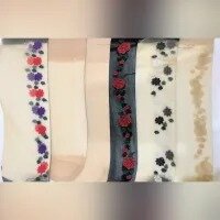 3 Pair Mix Design Skin Thin Transparent Ladies Socks / Summer Girls Socks / Ankle Flower Socks