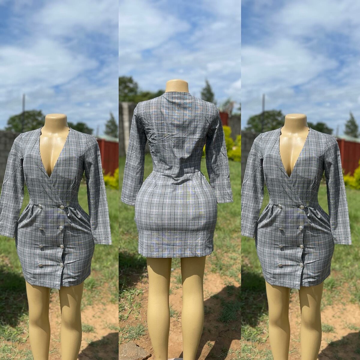 Women's Plaid Short Dress