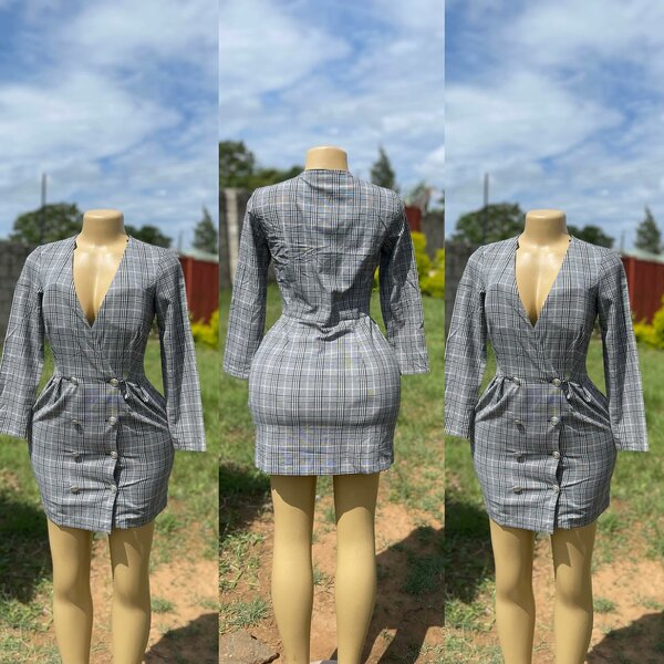 Women's Plaid Short Dress