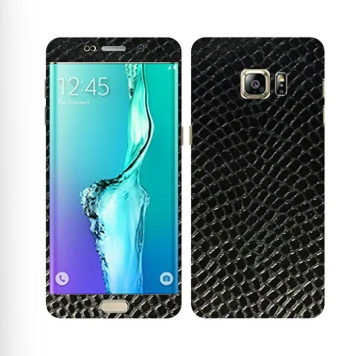 Samsung Galaxy S6 Edge Plus Black Snake Leather Texture Mobile Skin