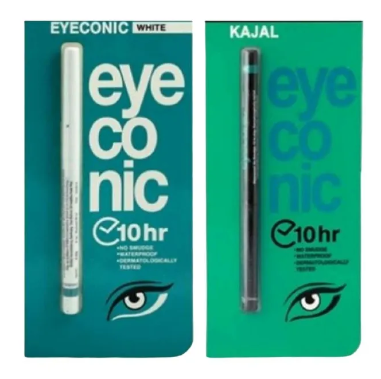 Kajal pencils white and black pack of 2