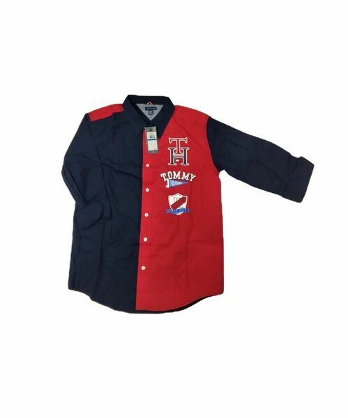 Chemise mixte rouge et bleue