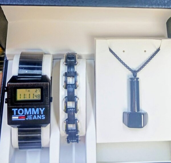 Montre homme avec bracelet et collier