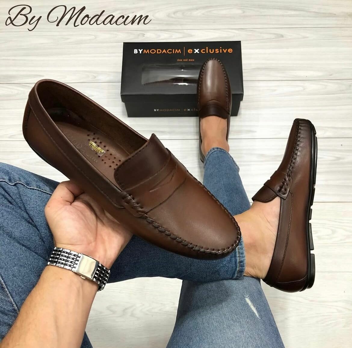 Mocassins en Cuir Élegants Homme