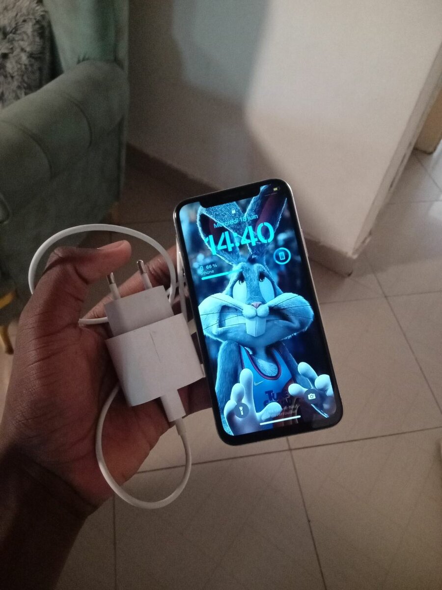 iPhone x  avec chargeur