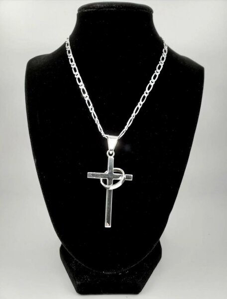 Collier croix acier inoxydable