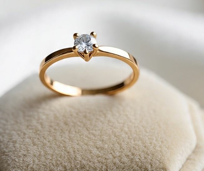 Bague de promesse en or plaqué