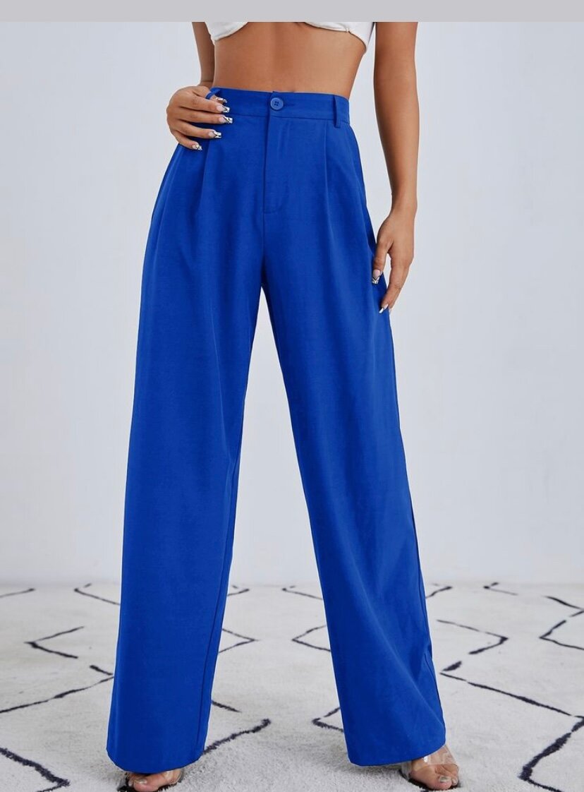 Pantalon large bleu roi