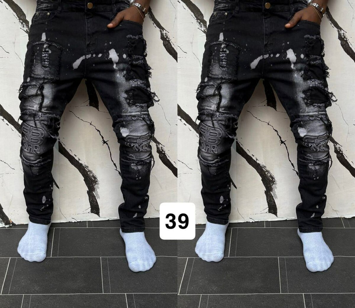 Jean tendance homme délavé