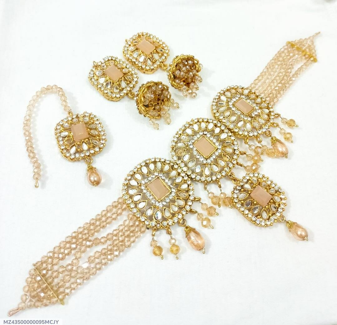 Stunning 4 Pcs Gold Plated Choker Set with Multi Layered