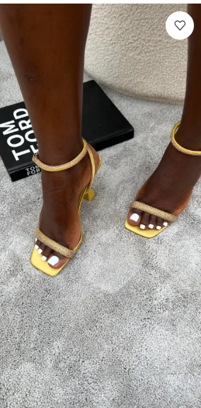 Claire gold glitter ankle strap heels