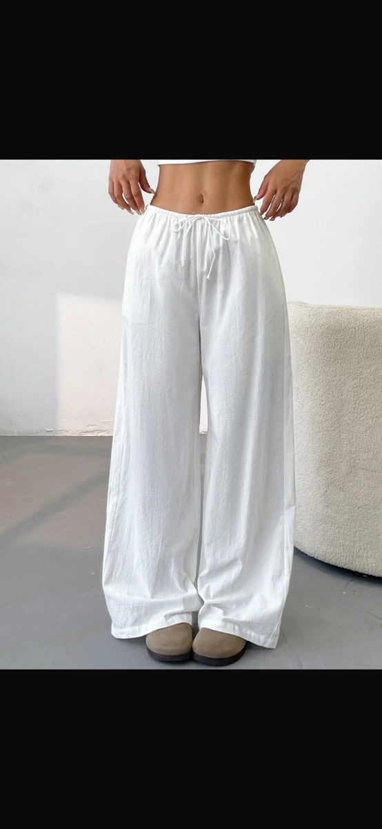 Pantalon large blanc femme
