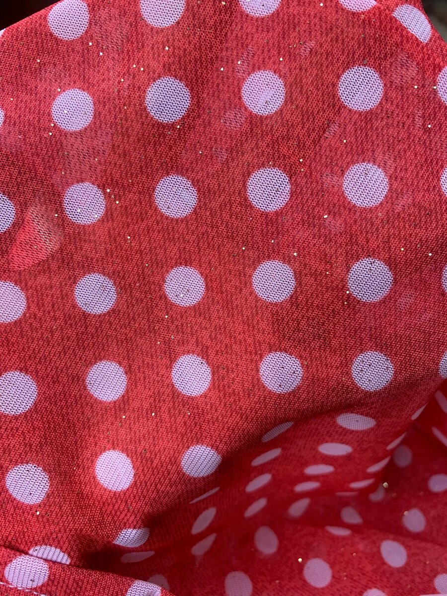 Jupe longue à pois rouges