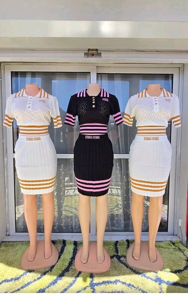 Robe en tricot rayée élégante