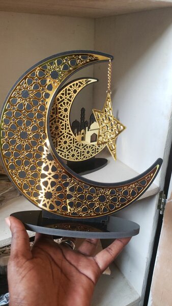 Décoration Lune et Étoile doré