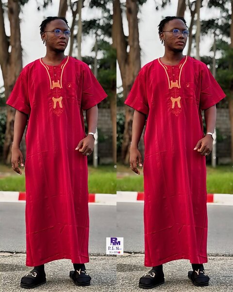 Tunique africaine rouge pour hommes