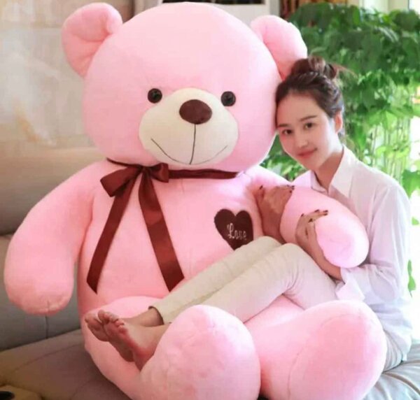 Ours en Peluche Géant Rose