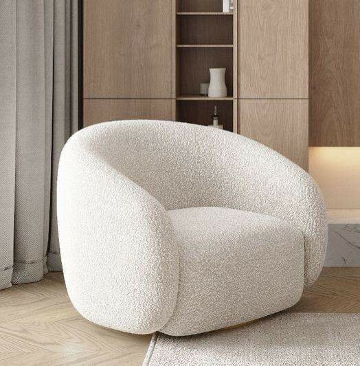 Fauteuil moderne en tissu blanc
