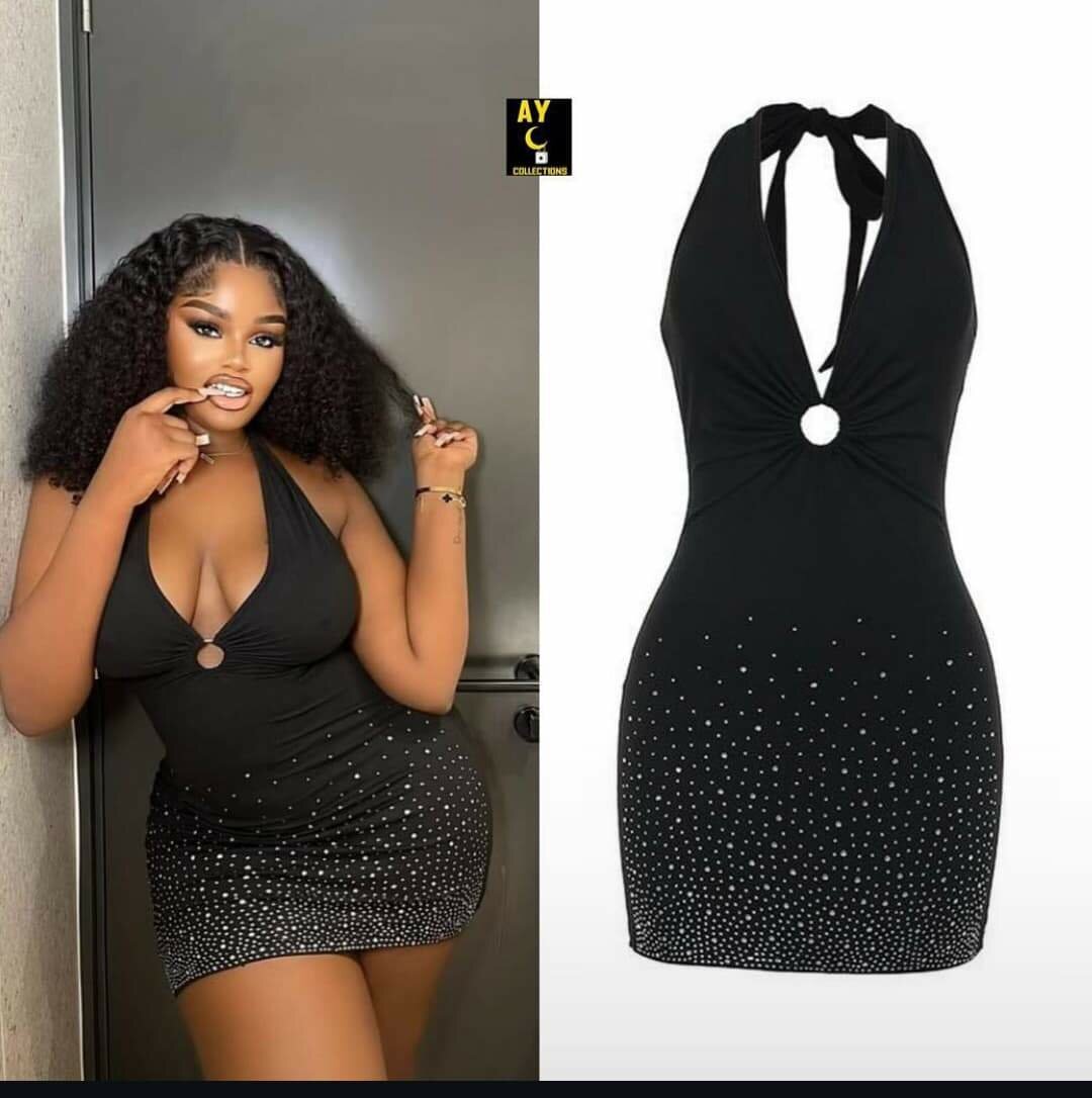 Robe noire scintillante soirée