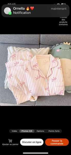 Pyjama rose en coton pour femmes