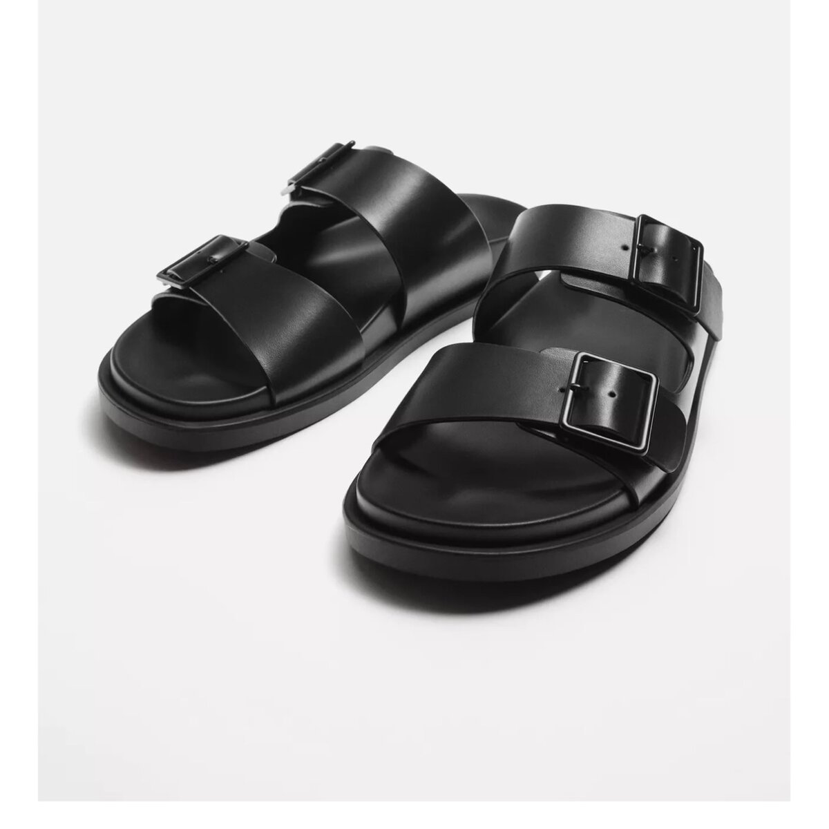 Sandales En Cuir Noir