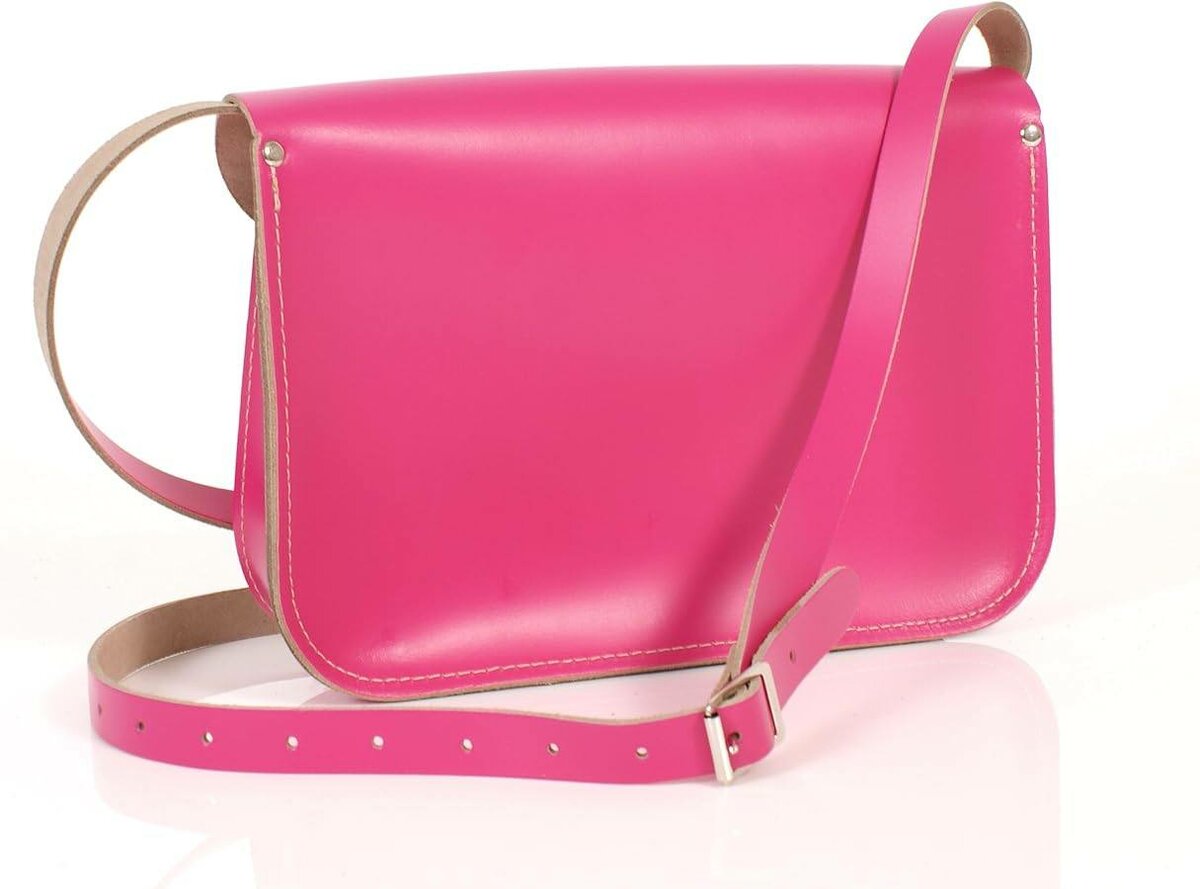 Sac à bandoulière en cuir rose