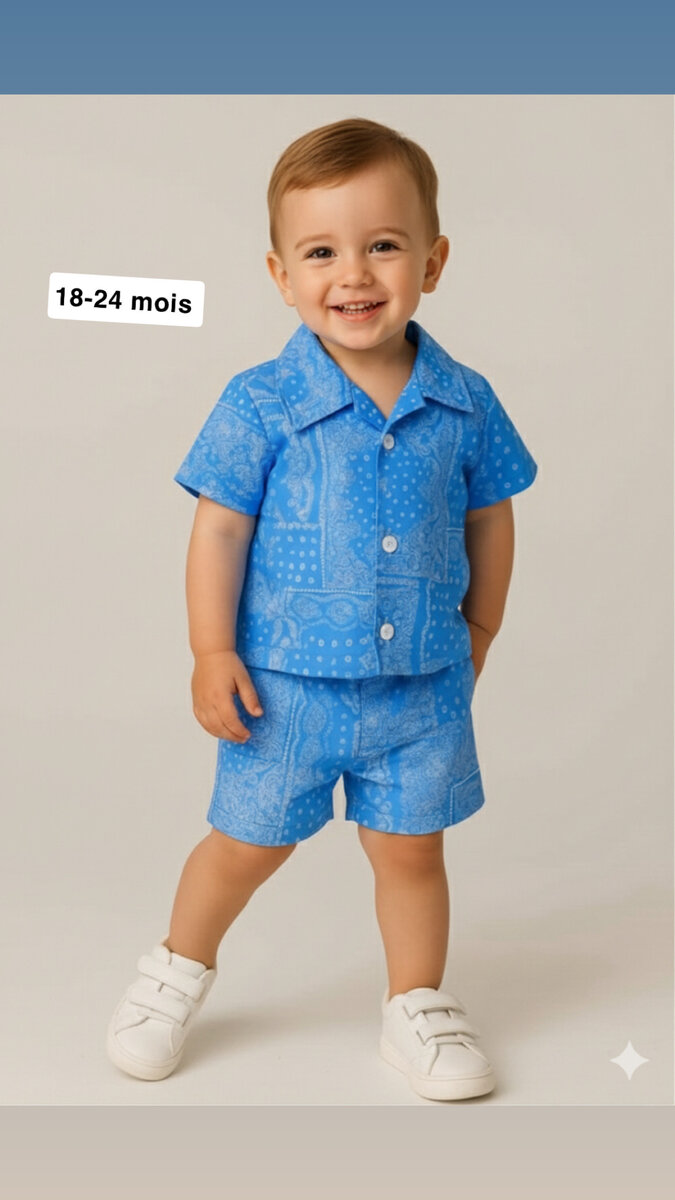 Ensemble Garçon Bleu Été