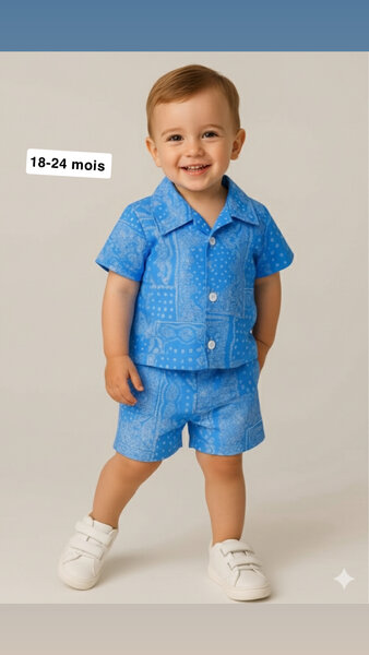 Ensemble Garçon Bleu Été