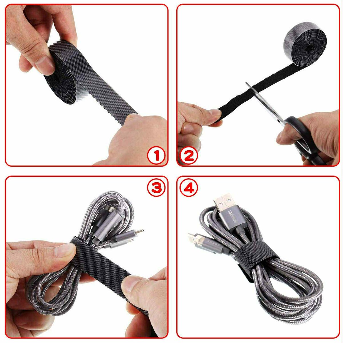 Lot de 2 rouleaux attaches 5m