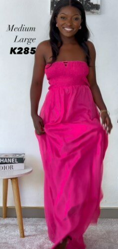 Fuchsia Off Shoulder Maxi Dress