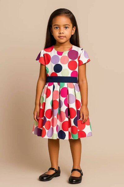 Robe Évasée à Pois Enfant