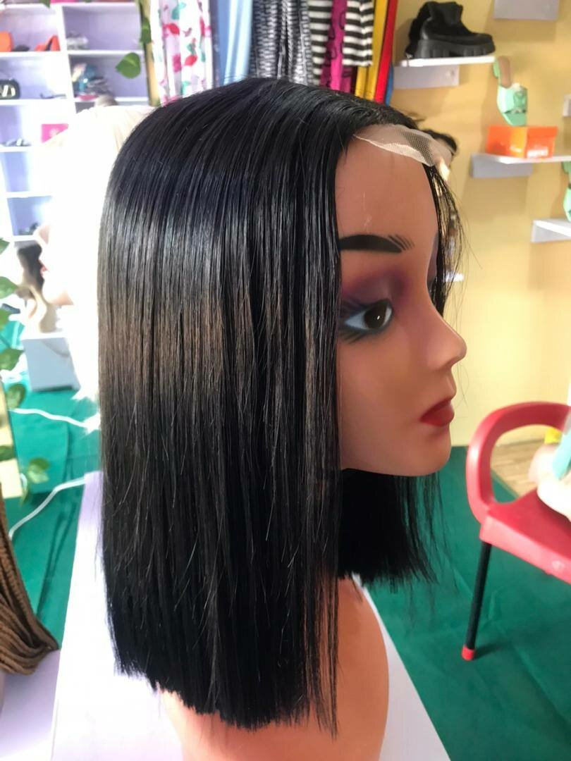 14inches blunt cut available human hair blend
